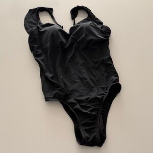 Time and Tru Classic Black One-Piece Swimsuit